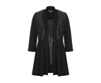 Liz Jordan - Womens Jacket -  Sequin Panel Twinset - Black