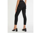 ROCKMANS - Womens Jeans -  Slim 7/8 Zip Detail Jean - Black
