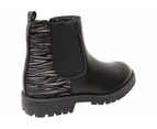 Grosby Slate Kids Girls Comfortable Boots - Black
