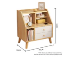 Bedside Table with 2 Drawers Bed End Side Tables Storage Cabinet Nightstand Organiser Unit - Beige