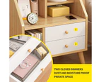 Bedside Table with 2 Drawers Bed End Side Tables Storage Cabinet Nightstand Organiser Unit - Beige