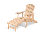 ALFORDSON Adirondack Chair w/ Ottoman Outdoor Patio Garden Natural