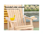 ALFORDSON Adirondack Chair w/ Ottoman Outdoor Patio Garden Natural