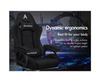 ALFORDSON Gaming Chair Office with 2-Point Massage Lumbar Pillow Fabric Black