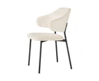 Oikiture 2PC Armchair Dining Chair Accent Chairs Tub Armchairs Sherpa White&Black