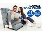 Lounge Sofa Bed Floor Recliner Folding Chaise Chair Gaming Adjustable Grey