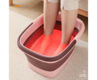 Folding Foot Spa Pedicure Bath Massage Tub Bucket Feet Basin Therapy Luxury Pink