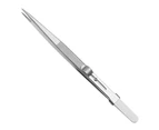 Stainless Steel Precision Tweezers 6.4 Inch Anti-Static With Sliding Lock Design
