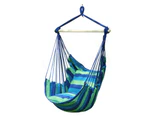 Oweite Blue+Green 130*100cm Garden Deluxe Hanging Hammock Chair Swing Outdoor/Indoor Camping With 2 Pillows + Stick