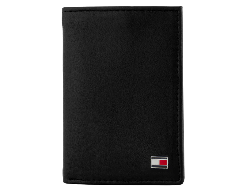 Tommy Hilfiger Oxford Slim Trifold Leather Wallet - Black