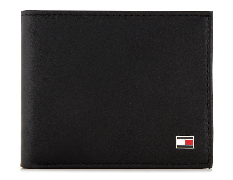 Tommy Hilfiger Oxford Slim Billfold Leather Wallet - Black
