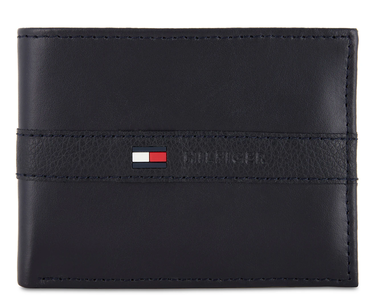 Tommy Hilfiger Ranger Passcase Billfold Leather Wallet - Navy