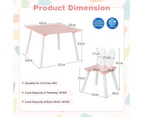 Giantex 3PCS Kids Activity Table and Chairs Wooden Toy Play Desk Children Furniture Pink