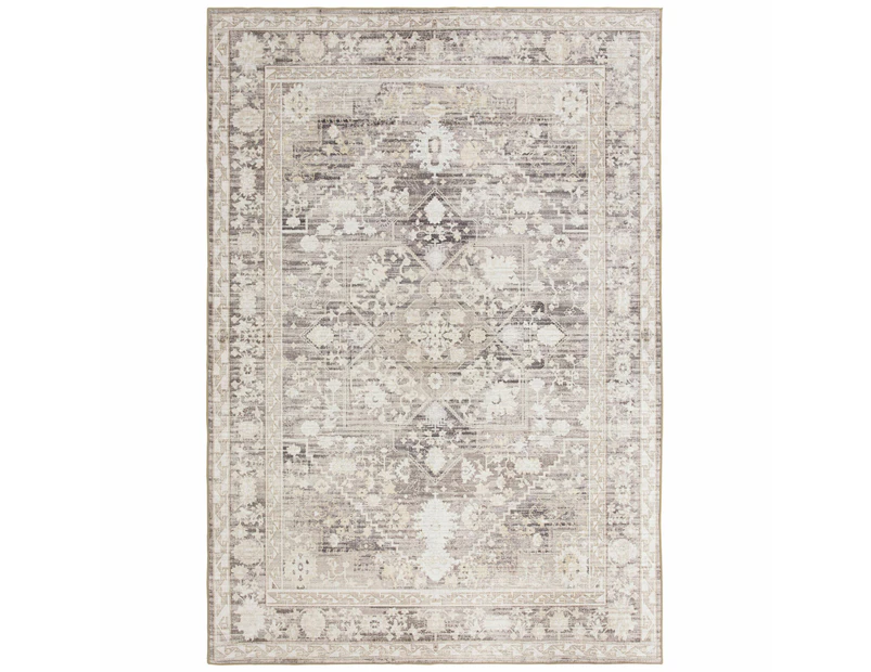 Extra Large Floor Rug Beige Non Slip Plush Lounges Carpet Persian Rugs 240x340cm