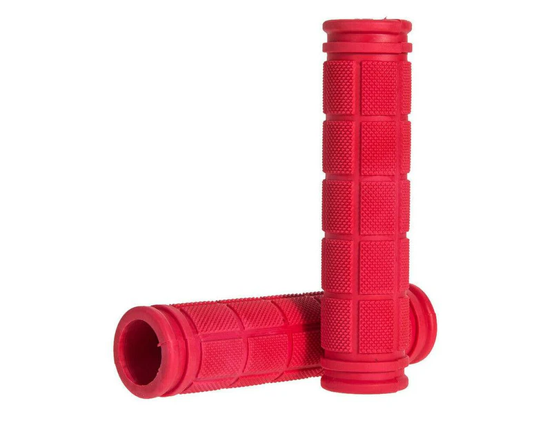 Rubber Grips For Bmx Mtb Cycle Road Mountain Bike Scooter Bicycle Handle Bar - Red
