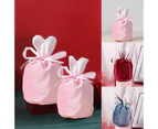 S Size Organizer birthday party bunny ears candy bags easter rabbit gift packing bags - Pink