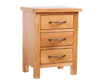 Solid Wood Bedside Cabinet 3 Drawer Storage Unit Nightstand Side Lamp End Table