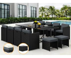 ALFORDSON Outdoor Dining Set 13 PCS Table Chairs Patio Lounge Wicker Furniture