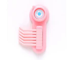 Kitchen Bathroom Wall Plastic Strong Suction Cup Multi-Hanger Hook Sucker For Key Towel (Pink)
