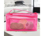 3 Holes Storage Bags Crochet Wool Small Accessories Convenient Container For Home Use(Rose Red)