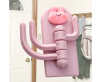 Self Adhesive Hanger Punch Free Rotating 3 Hooks Cute Animal Wall Door Holder For Keys Rabbit
