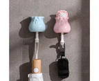 Cute Wall Coat Hook Lucky Bag Cat Shape Punch Free Self Adhesive Decorative Coat Hook For Hanging Hats Keys Towels Blue