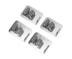 4Pcs Silver Mop Broom Holder With Hook Wall Mounted 304 Stainless Steel Mop Clip Holder