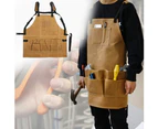 Waxed Canvas Apron Thickened Waterproof Oil Proof Tools Apron For Garden Workshop