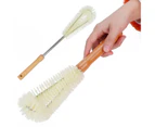 2Pcs Wooden Handle Bottle Brush Multifunctional Insulation Cup Sink Glass Cleaning Tools