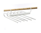 Folding Pants Rack 6 Layered Multifunctional Collapsible Stainless Steel Trouser Hangers Towel Closet Organizer White