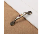 Flower Ceramic Bronze Diy Door Handles Cabinet Cupboard Drawer Wardrobe Knobs Pull 6#