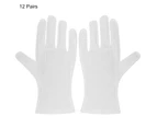 12 Pairs Cotton Gloves Protective Gloves For Industrial Agricultural Housework Usewhite
