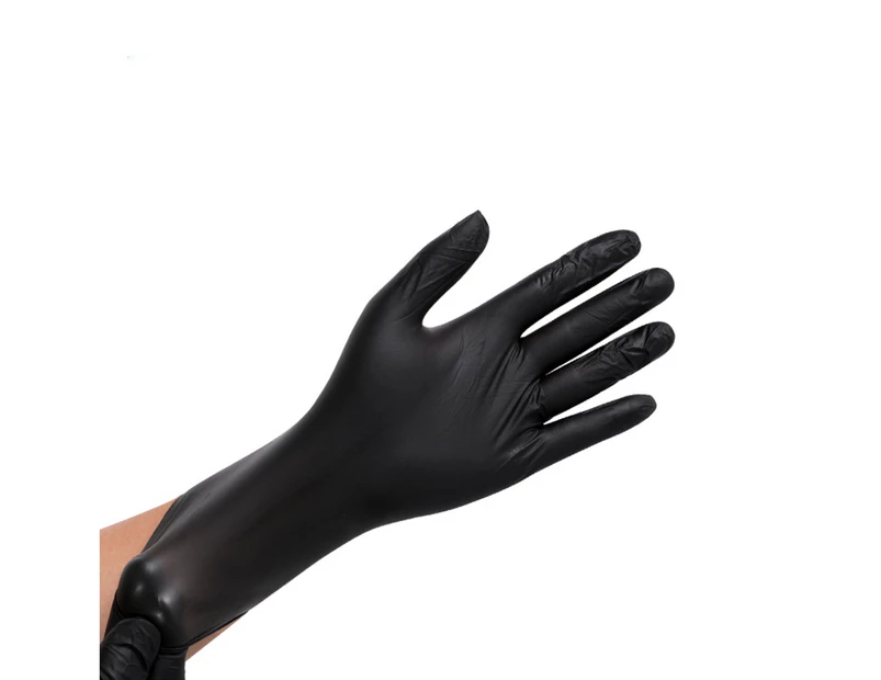 100Pcs Food Gloves Pvc High Elastic Protective Gloves For Cleaning Catering Black M