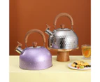 Water Kettle Stainless Steel Whistle Water Kettle Large Capacity Flat Bottomed For Gas Induction Cooker Boil Water 2L Purple
