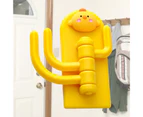 Self Adhesive Hanger Punch Free Rotating 3 Hooks Cute Animal Wall Door Holder For Keys Chicken