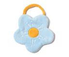 Towel Double Layer Coral Fleece Flower Shape Strong Absorption Ability Soft Hanging Hand Towel Light Blue