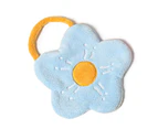 Towel Double Layer Coral Fleece Flower Shape Strong Absorption Ability Soft Hanging Hand Towel Light Blue