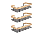Shower Storage Rack 3 Layers Punch Free Rectangle Aluminum Shower Shelf Basket For Home Bathroom Black Gold