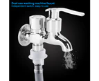 1 Inlet 2 Outlet Double Heads Dual Use Single Cold Washing Machine Water Faucet Tap For Home