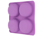 4Grids Oval Silicone Handmade Soap Candle Mold Diy Cake Chocolate Baking Mould Tray Purple