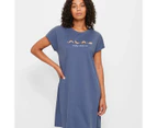 Target Print Sleep T-Shirt Nightie - Blue