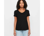 Target Viscose/Elastane V-Neck T-Shirt - Black