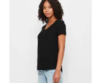 Target Viscose/Elastane V-Neck T-Shirt - Black