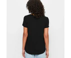 Target Viscose/Elastane V-Neck T-Shirt - Black