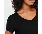 Target Viscose/Elastane V-Neck T-Shirt - Black