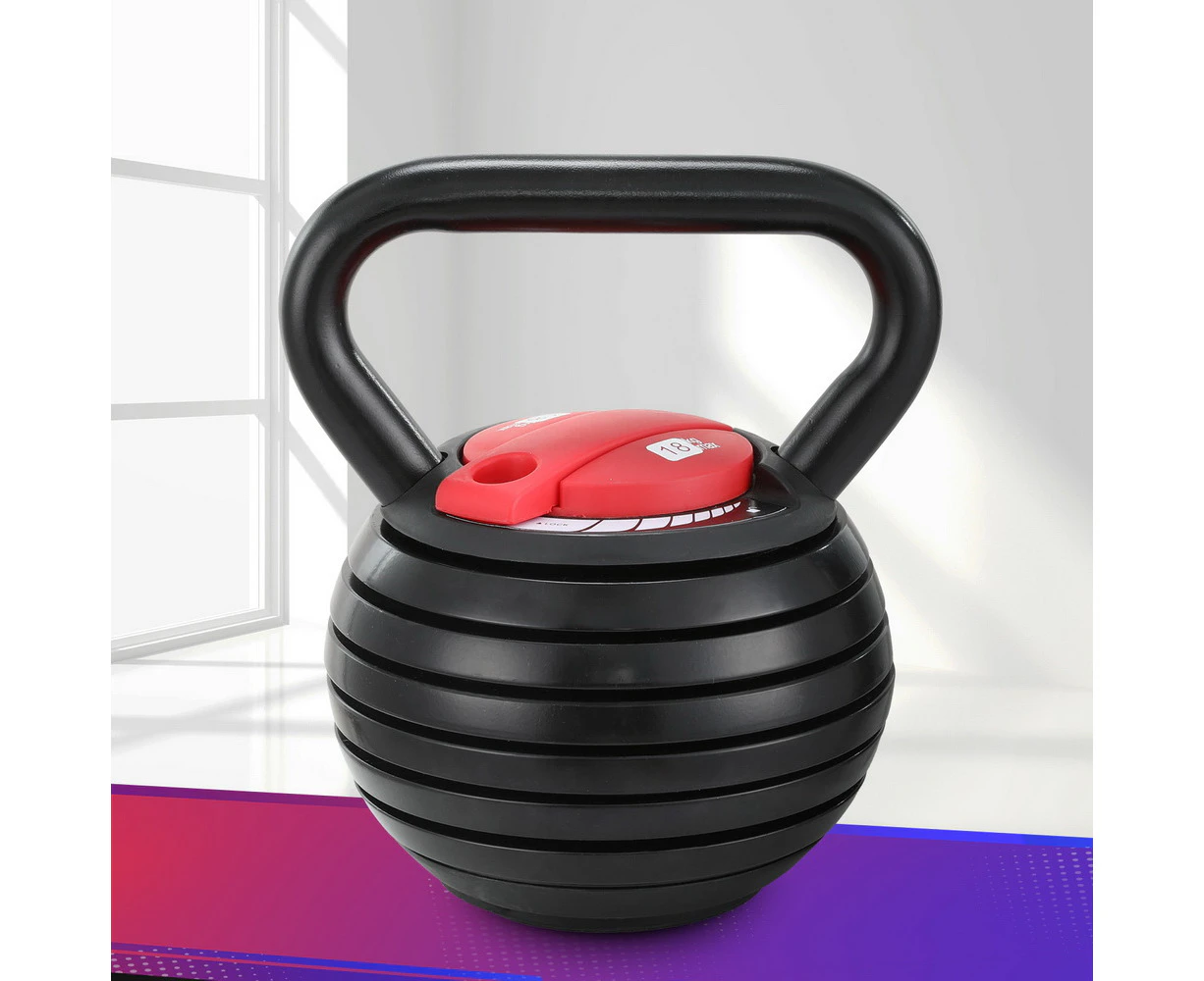 Everfit 18kg Adjustable Kettlebell Set Portable Kettle Bell Weight Dumbbells 10lbs 40lbs