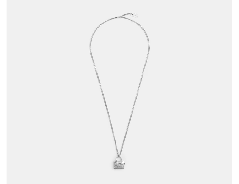 Marc Jacobs The Tote Bag Pendant Necklace - Light Antique Silver