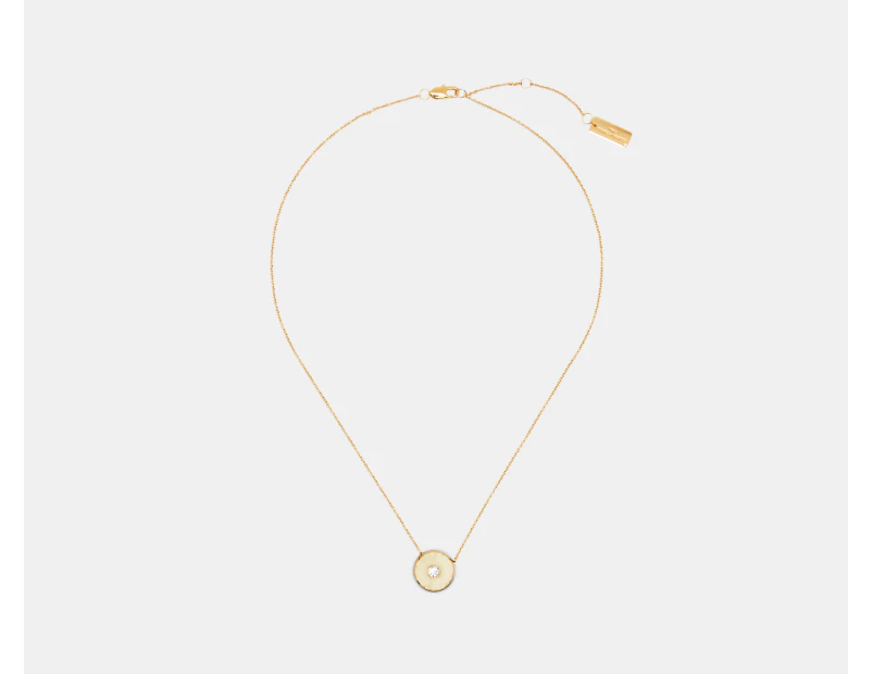 Marc Jacobs The Medallion Pendant Necklace - Cream/Gold