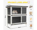 Oppsbuy Rabbit Hutch Indoor Outdoor Rabbit House Guinea Pig Cage Pet House for Small Animals Grey