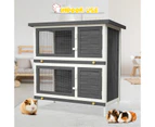 Oppsbuy Rabbit Hutch Indoor Outdoor Rabbit House Guinea Pig Cage Pet House for Small Animals Grey